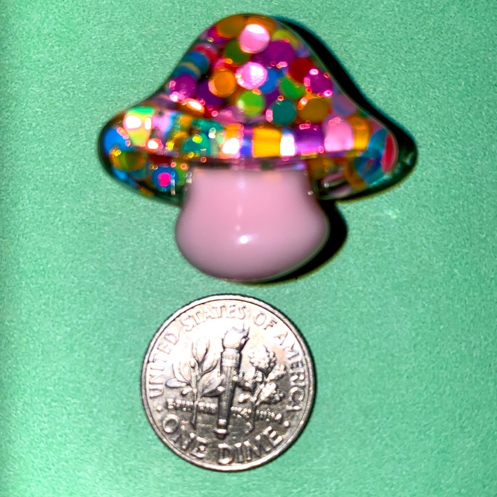 (10 for $15) Multicolor Sparkly Mushroom Acrylic Croc Shoe Charms